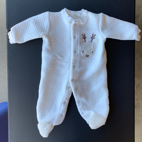 Cream Colored Reindeer Onesie - Picture 1 of 2